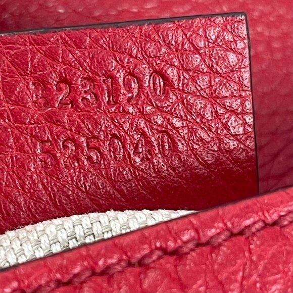 Gucci Red Pebbled Calfskin Leather Soho Flap Chain Small Shoulder Bag - Preowned - Picture 12 of 14